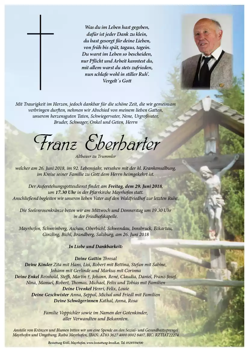 Parte von Franz Eberharter